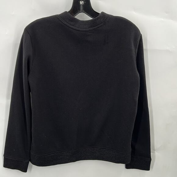 Old Navy Girl's Black Full Zip Sweatshirt Floral Embroidery size 14 - Picture 4 of 11